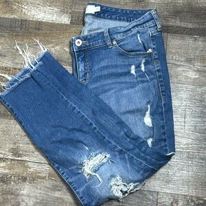 Distressed Blue Jeans